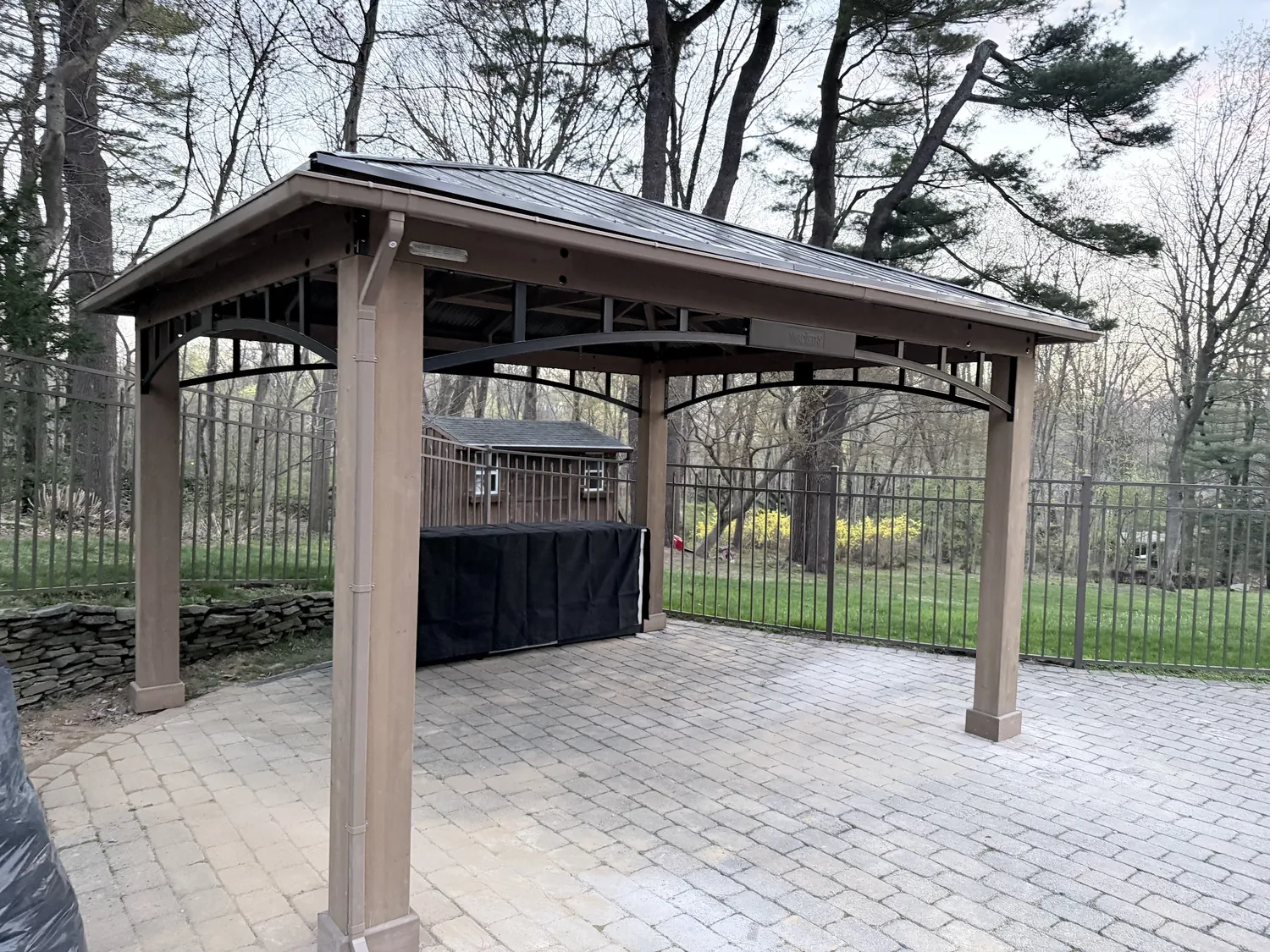 Gazebo & Outdoor Kitchen Installation on Concrete Footings in Lattingtown, Long Island