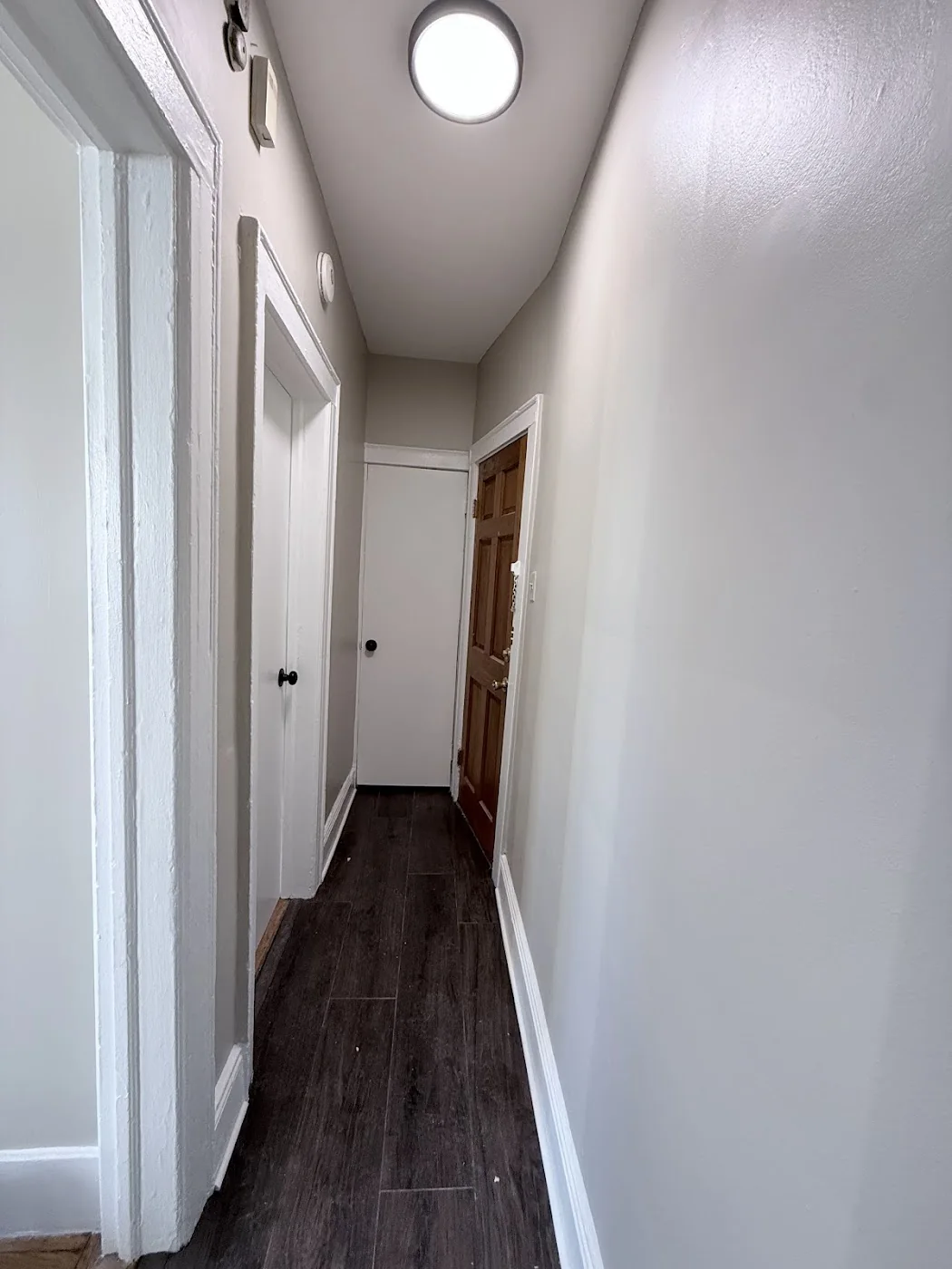 Finished hallway with new click-lock vinyl flooring
