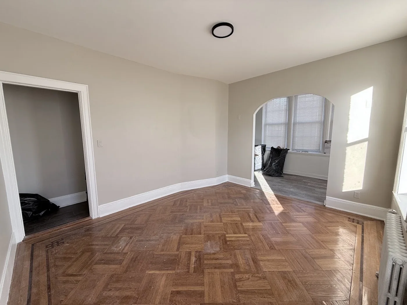 Finished living room after apartment turnover